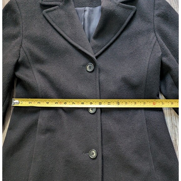 Vintage Calvin Klein 100% Merino Wool Coat Black Union Quiet Luxury Size 6 - Picture 5 of 9